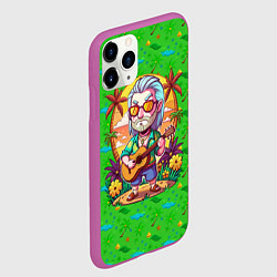 Чехол iPhone 11 Pro матовый Ведьмак с гитарой жаркое лето, цвет: 3D-фиолетовый — фото 2