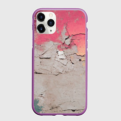 Чехол iPhone 11 Pro матовый Старая стена с краской, цвет: 3D-фиолетовый