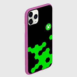 Чехол iPhone 11 Pro матовый Minecraft game creeper, цвет: 3D-фиолетовый — фото 2