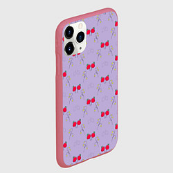 Чехол iPhone 11 Pro матовый Ягоды на сиреневом, цвет: 3D-малиновый — фото 2