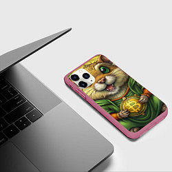 Чехол iPhone 11 Pro матовый Криптовалютный хомячок, цвет: 3D-малиновый — фото 2