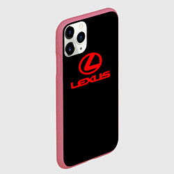 Чехол iPhone 11 Pro матовый Lexus red logo, цвет: 3D-малиновый — фото 2