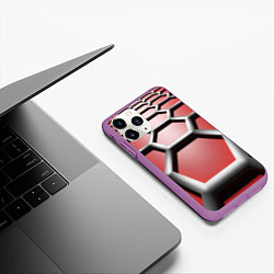 Чехол iPhone 11 Pro матовый Броня робота, цвет: 3D-фиолетовый — фото 2