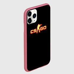 Чехол iPhone 11 Pro матовый CSGO огненное лого, цвет: 3D-малиновый — фото 2