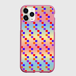 Чехол iPhone 11 Pro матовый Тетрис импровизированный, цвет: 3D-малиновый