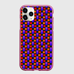 Чехол iPhone 11 Pro матовый Игровой тетрис, цвет: 3D-малиновый