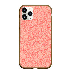 Чехол iPhone 11 Pro матовый Мозги текстура, цвет: 3D-коричневый