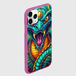 Чехол iPhone 11 Pro матовый Мифическая змея, цвет: 3D-фиолетовый — фото 2