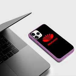 Чехол iPhone 11 Pro матовый Daewoo red logo, цвет: 3D-фиолетовый — фото 2