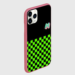 Чехол iPhone 11 Pro матовый Minecraft клетка, цвет: 3D-малиновый — фото 2