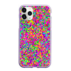 Чехол iPhone 11 Pro матовый Паттерн разноцветная мелкая мозаика, цвет: 3D-светло-сиреневый