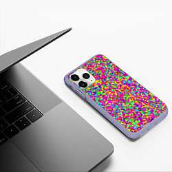 Чехол iPhone 11 Pro матовый Паттерн разноцветная мелкая мозаика, цвет: 3D-светло-сиреневый — фото 2