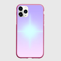 Чехол iPhone 11 Pro матовый Свечение белой звезды, цвет: 3D-малиновый