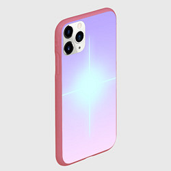 Чехол iPhone 11 Pro матовый Свечение белой звезды, цвет: 3D-малиновый — фото 2