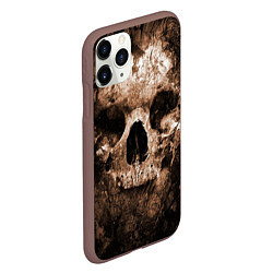 Чехол iPhone 11 Pro матовый Wood skull, цвет: 3D-коричневый — фото 2