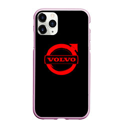 Чехол iPhone 11 Pro матовый Volvo red logo auto, цвет: 3D-розовый