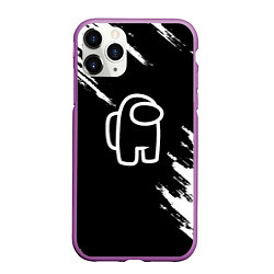 Чехол iPhone 11 Pro матовый Амонг ас краски, цвет: 3D-фиолетовый