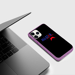 Чехол iPhone 11 Pro матовый All stars logo, цвет: 3D-фиолетовый — фото 2