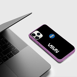 Чехол iPhone 11 Pro матовый NASA logo usa space, цвет: 3D-фиолетовый — фото 2