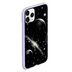 Чехол iPhone 11 Pro матовый Бескрайний космос - нейросеть, цвет: 3D-светло-сиреневый — фото 2