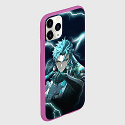 Чехол iPhone 11 Pro матовый Джиян - Грозовые волны, цвет: 3D-фиолетовый — фото 2