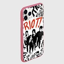 Чехол iPhone 11 Pro матовый Paramore - riot, цвет: 3D-малиновый — фото 2