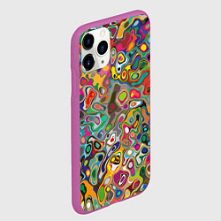 Чехол iPhone 11 Pro матовый Абстрактные пятна, цвет: 3D-фиолетовый — фото 2