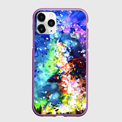 Чехол iPhone 11 Pro матовый Яркий млечный путь, цвет: 3D-фиолетовый