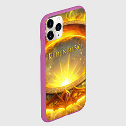 Чехол iPhone 11 Pro матовый Elden Ring лого и волшебное золотое кольцо, цвет: 3D-фиолетовый — фото 2