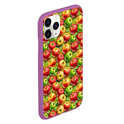 Чехол iPhone 11 Pro матовый Ароматные сочные яблоки, цвет: 3D-фиолетовый — фото 2