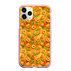 Чехол iPhone 11 Pro матовый Сочные сладкие абрикосы паттерн, цвет: 3D-розовый