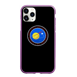 Чехол iPhone 11 Pro матовый NASA космос лого, цвет: 3D-фиолетовый