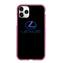 Чехол iPhone 11 Pro матовый Lexus авто неон, цвет: 3D-малиновый