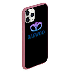 Чехол iPhone 11 Pro матовый Daewoo logo neon, цвет: 3D-малиновый — фото 2