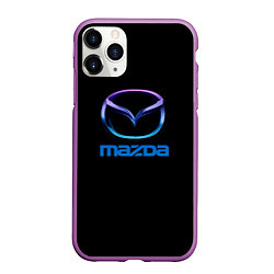 Чехол iPhone 11 Pro матовый Mazda neon logo, цвет: 3D-фиолетовый