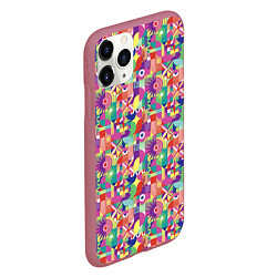 Чехол iPhone 11 Pro матовый Звезды и другие геометрические фигуры, цвет: 3D-малиновый — фото 2