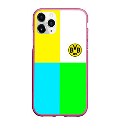 Чехол iPhone 11 Pro матовый Borussia color cport, цвет: 3D-малиновый