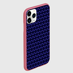 Чехол iPhone 11 Pro матовый Паттерн изнаночная вязка, цвет: 3D-малиновый — фото 2