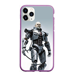 Чехол iPhone 11 Pro матовый Cyber Lenin - ai art, цвет: 3D-фиолетовый