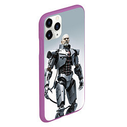 Чехол iPhone 11 Pro матовый Cyber Lenin - ai art, цвет: 3D-фиолетовый — фото 2