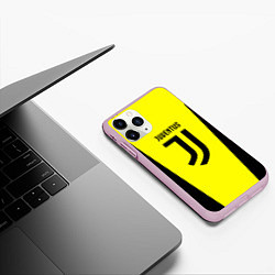 Чехол iPhone 11 Pro матовый Juventus sport geometry yellow, цвет: 3D-розовый — фото 2