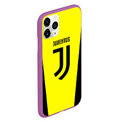 Чехол iPhone 11 Pro матовый Juventus sport geometry yellow, цвет: 3D-фиолетовый — фото 2