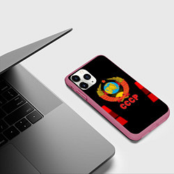 Чехол iPhone 11 Pro матовый СССР геометрия красный, цвет: 3D-малиновый — фото 2