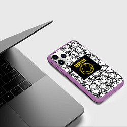Чехол iPhone 11 Pro матовый Nirvana rock pattern, цвет: 3D-фиолетовый — фото 2