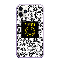 Чехол iPhone 11 Pro матовый Nirvana rock pattern, цвет: 3D-светло-сиреневый