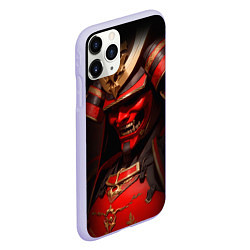 Чехол iPhone 11 Pro матовый Демон самурай Они - красный, цвет: 3D-светло-сиреневый — фото 2