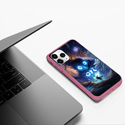 Чехол iPhone 11 Pro матовый Ku Ori and the Will of the Wisps, цвет: 3D-малиновый — фото 2