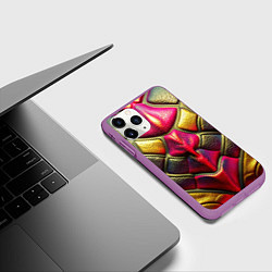 Чехол iPhone 11 Pro матовый Объемная текстурная кожа, цвет: 3D-фиолетовый — фото 2