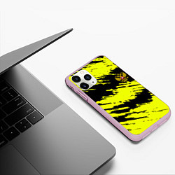Чехол iPhone 11 Pro матовый Российская империя краски жёлтые, цвет: 3D-розовый — фото 2