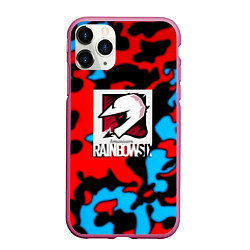 Чехол iPhone 11 Pro матовый Rainbow six камуфляж, цвет: 3D-малиновый